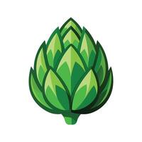 Stylish Artichoke with Pointed Leaves vector