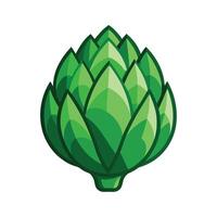 Artichoke with Pointed Leaves Illustration vector