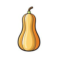 Flat Icon of Butternut Squash with Curved Neck vector