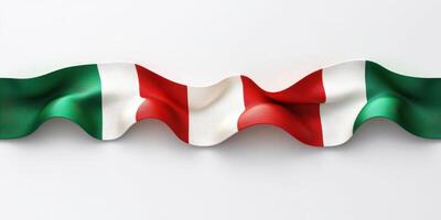 Elegant wavy ribbon featuring the Italian national flag in vibrant colors with green, white, and red photo