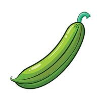 Elegant Green Bean with Slight Arch Design vector