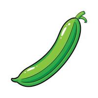 Artistic Slender Green Bean for Illustrations vector