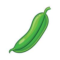 Stylish Slender Green Bean Design vector