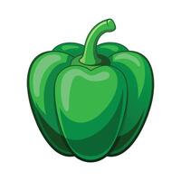 Stylish Green Bell Pepper for Culinary Art vector