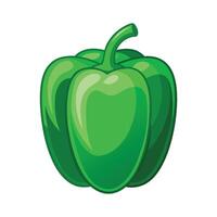 Art of Green Bell Pepper with Curved Top vector
