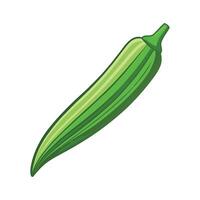 Single Okra Pods with Pointed Tips Design vector