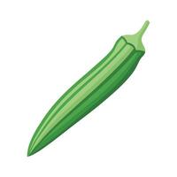 Art of Okra Pods with Pointed Tips vector
