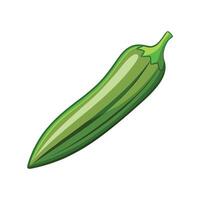 Single Okra Pod with Pointed Ends vector