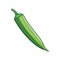 Elegant Okra Pods with Pointed Tips vector