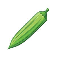 Artistic Okra Pod with Pointed Ends vector