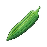 Elegant Okra Pod with Pointed Ends vector
