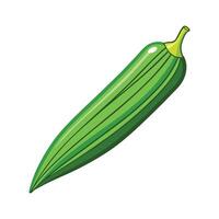 Stylish Okra Pod with Pointed Tip vector