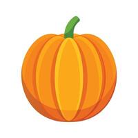 Artistic Pumpkin with Ridges and Stem vector