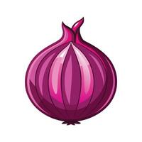 Elegant Red Onion with Layered Purple Skin vector
