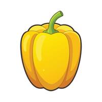 Glossy Skin Yellow Bell Pepper Illustration vector