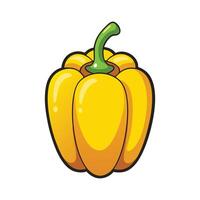 Elegant Yellow Bell Pepper with Glossy Skin vector