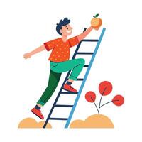 Dynamic Scene of Boy Skipping Rope vector
