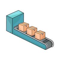 Package Sorting Conveyor vector