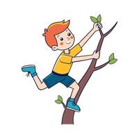 Illustration of Boy in Tree Climbing Adventure vector