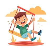 Joyful Boy in Treehouse with Big Smile vector