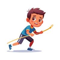 Illustration of Boy Gripping Rope in Tug of War vector