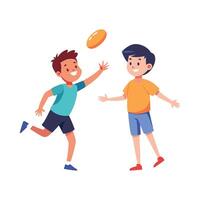 Enthusiastic Boy in Frisbee Fun Scene vector