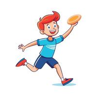 Child Thrilled to Throw a Frisbee vector
