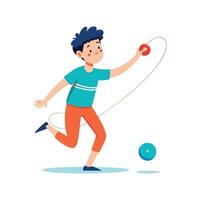 Active Boy Engaging with YoYo Skills vector