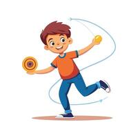 Child Joyfully Holding a YoYo vector