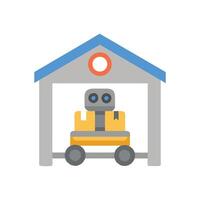 Dynamic Warehouse Robot Illustration vector