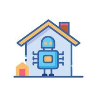 Smart AI Home Robot Design vector