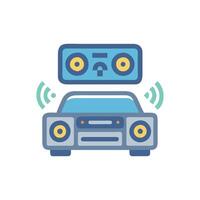 Dynamic Car Audio System Illustration vector