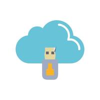 Dynamic Cloud Storage USB Illustration vector