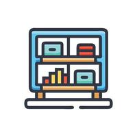 Efficient Digital Shelf Display Icon Design vector