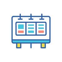 Digital Timetable Display Icon for Scheduling vector