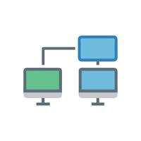 Efficient Dual Monitor Setup Design vector