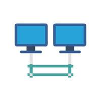Innovative Dual Monitor Setup Concept vector