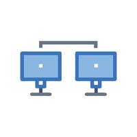Dynamic Dual Monitor Setup Illustration vector