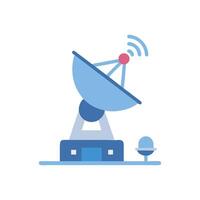Dynamic Ground Station Icon for Data Transmission vector