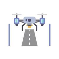 Highway Surveillance Drone Icon for Safety vector