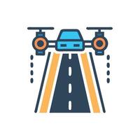 Dynamic Highway Surveillance Drone Icon vector