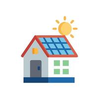 Efficient Home Solar Panel Design vector