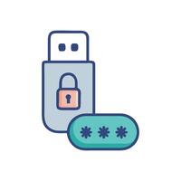 Dynamic PasswordProtected USB Illustration vector