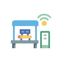 Smart Bus Stop Icon for Transportation vector