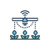Dynamic Smart Irrigation System Icon Design vector