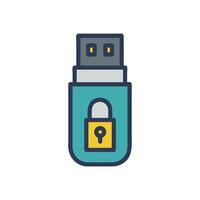 Modern USB Encryption Device Icon for Safety vector