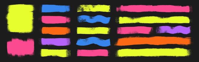 Straight and wave lines of a marker or brush for highlighting, tags, marks and underlining. vector