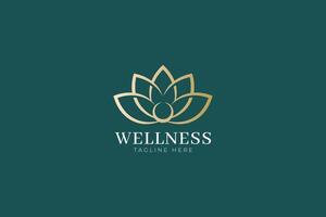 Elegant Wellness Logo Featuring a Lotus Flower Design for Spa and Health Branding vector