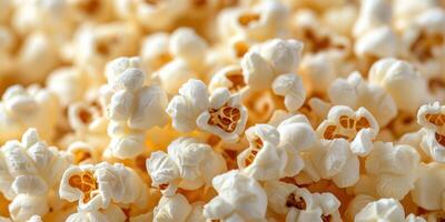 Popcorn kernels scattered on a wooden surface create a mouthwatering display perfect for movie night or a snack photo