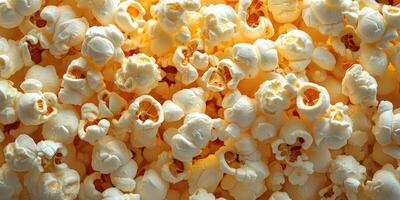 Popcorn kernels freshly popped create a fluffy, buttery treat perfect for movie nights and gatherings photo